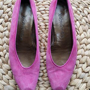 Yves Saint Laurent suede flats, pink, 7.5 M